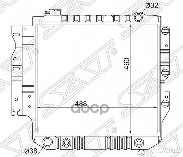 Радиатор Jeep Wrangler 86-07 JP0002 Sat