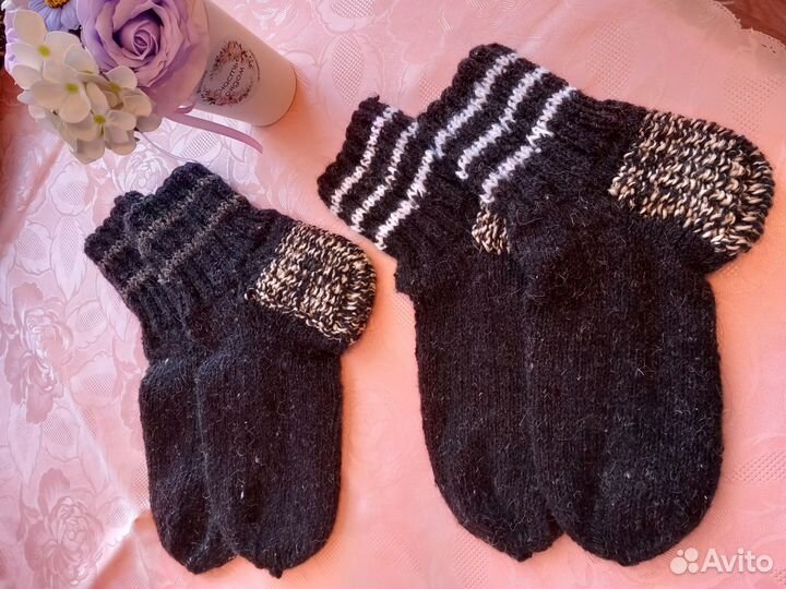 Носки ручной вязки шерстяные