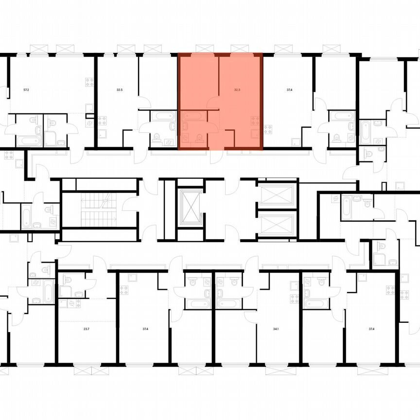 1-к. квартира, 32,3 м², 9/25 эт.