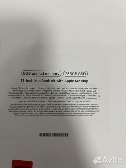 Macbook air 15 m2 8 256