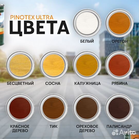 Защитная лазурь для дерева Pinotex ultra, 2.5л