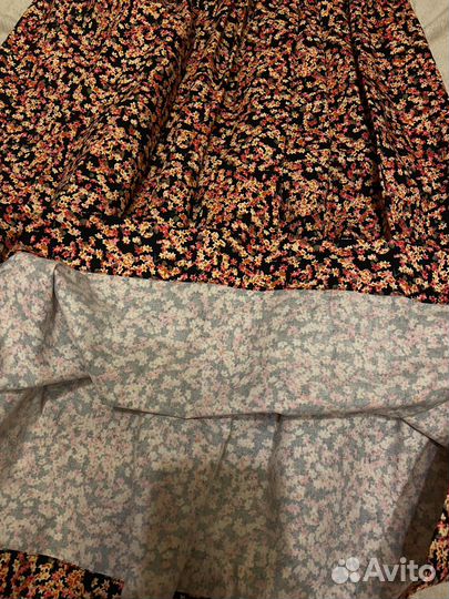 Юбка миди цветочный принт hm