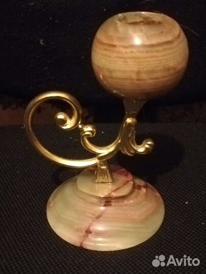 Подсвечник из оникса с ручкой