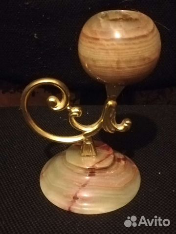 Подсвечник из оникса с ручкой