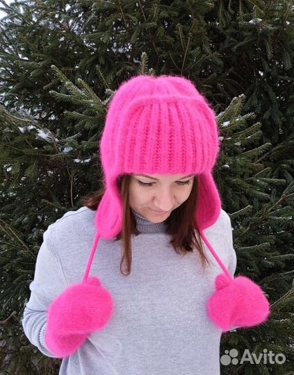 Шапка ушанка. Пух норки