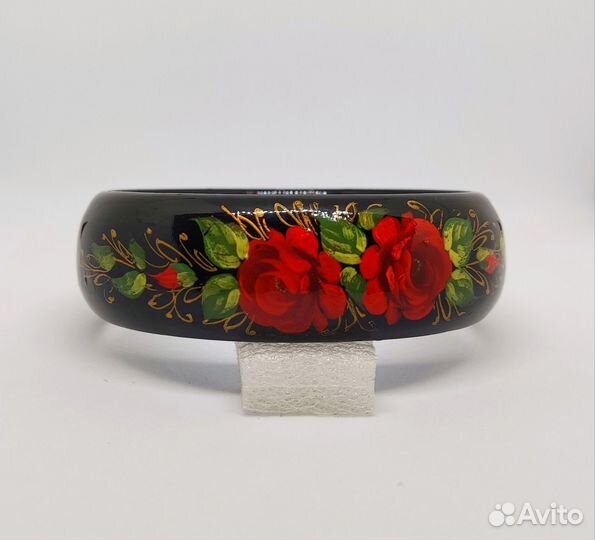 Браслет с авторской росписью Цветы