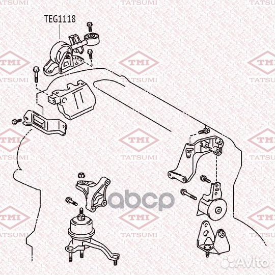 Опора двигателя toyota camry 06- прав. TEG1118