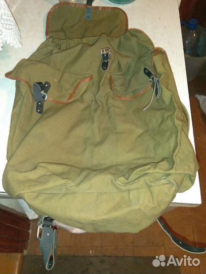Рюкзак СССР брезент и кожа. Как новый