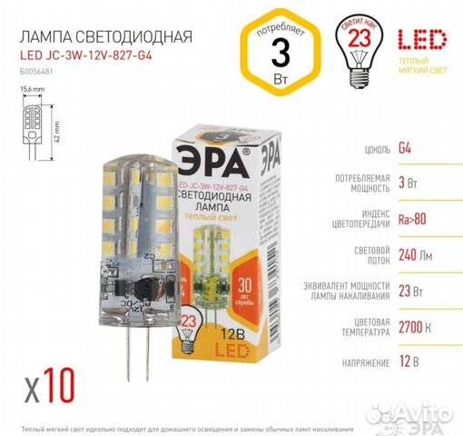 Светодиодные лампочки эра