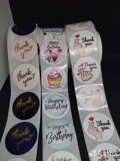 Наклейки стикеры для подарков, цветов