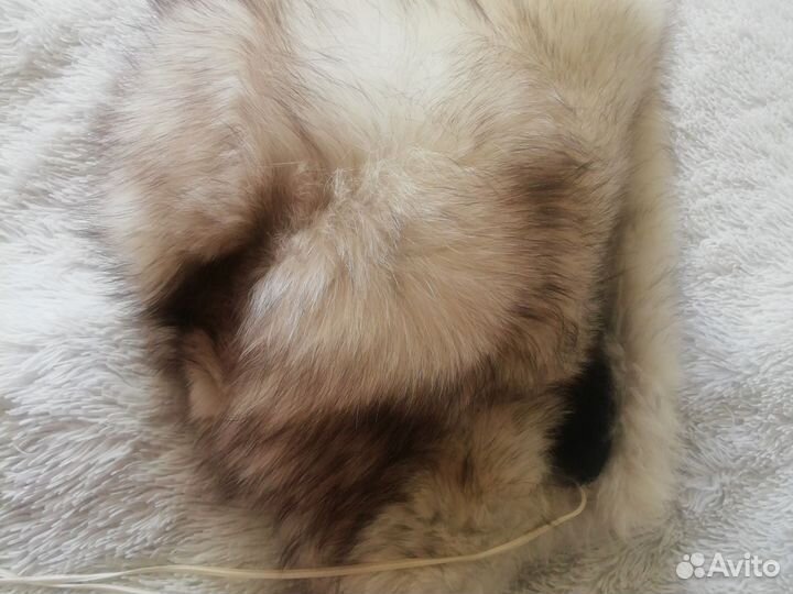 Шапка песец натуральный мех