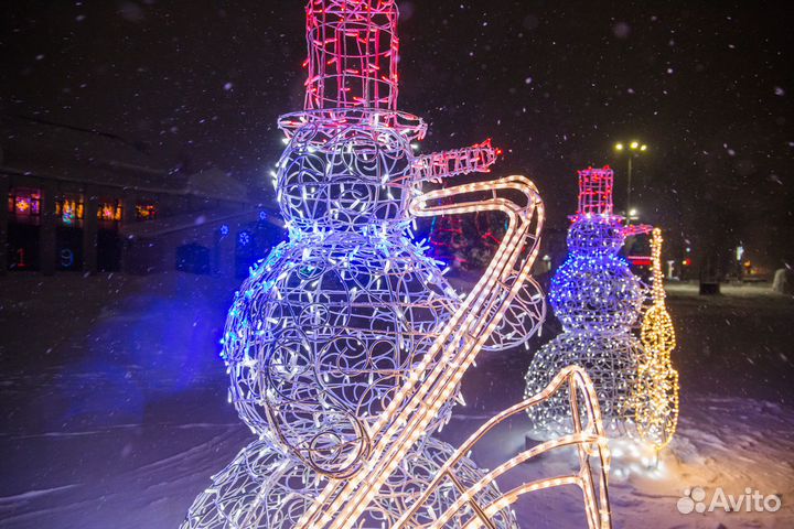 Светодиодная фигура Снеговик