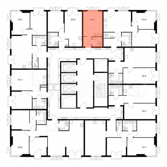 Квартира-студия, 19,9 м², 15/23 эт.