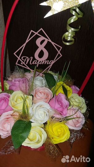 Корзинка мыльных роз