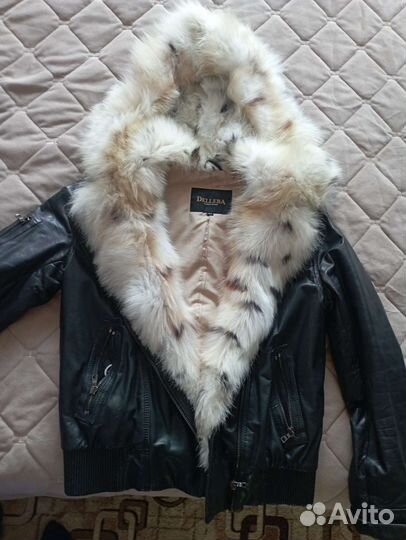 Кожаная куртка с натуральным мехом
