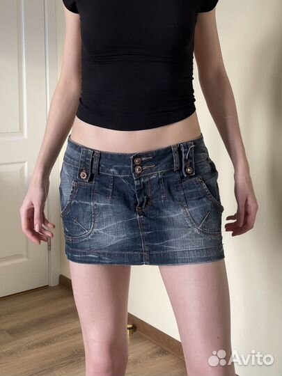 Джинсовая мини юбка