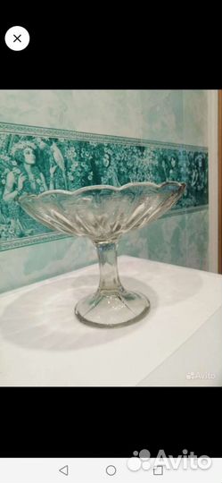 Ваза для фруктов на ножке СССР состояние идеальное