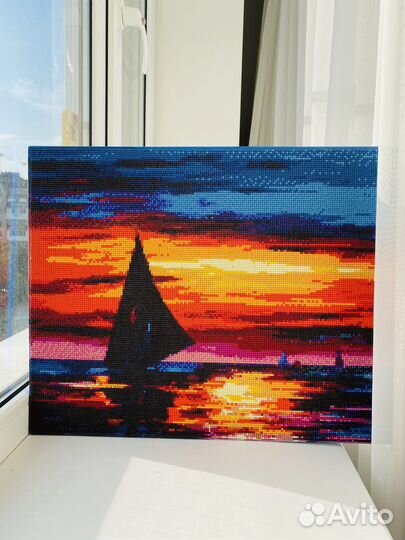 Алмазная мозаика готовая на подрамнике