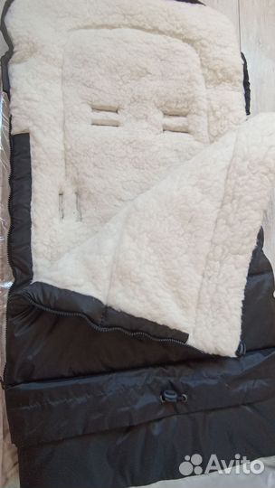 Меховой конверт в коляску овчина