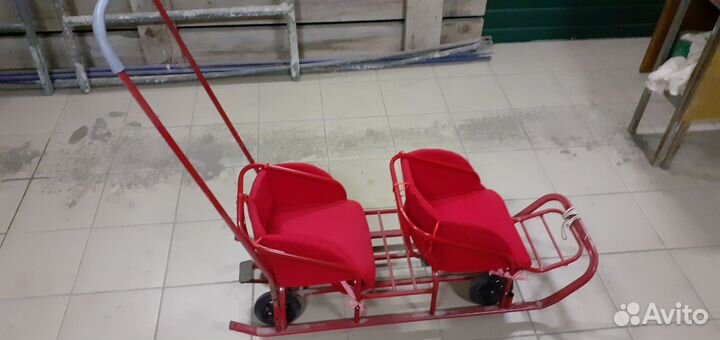 Санки для двойни с колесами
