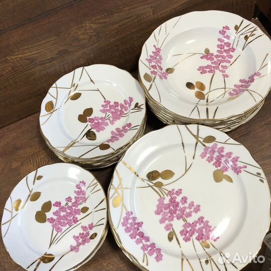 Сервиз столовый Розовая ветка Дулево