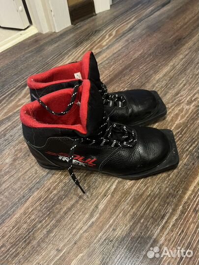 Лыжные ботинки с лыжами