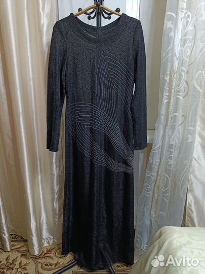 Вечернее платье в пол с люрексом 48-50