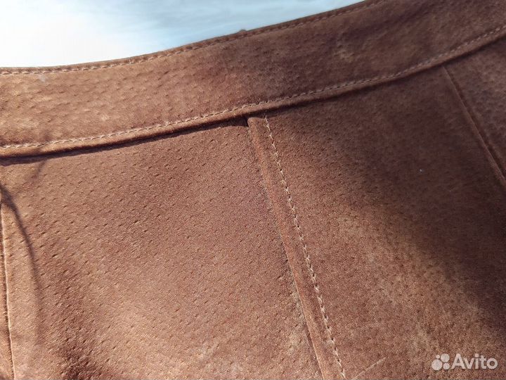 Кожаная мини юбка натуральная 42 Stradivarius