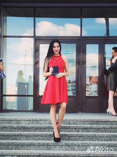 Платье красное xs/s