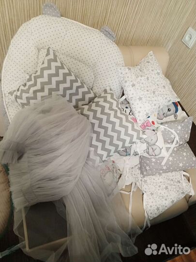 Шезлонг, бортики, балдахин, кокон б/у