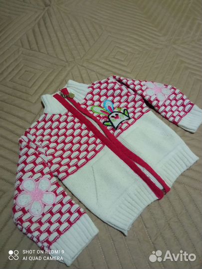 Тёплый комплект кофта + две водолазки на годик