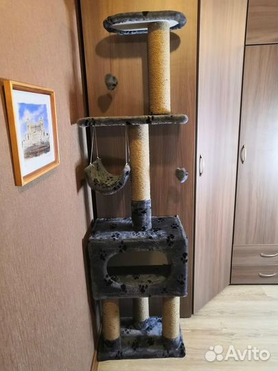 Большой домик с когтеточками 4 этажа Новый