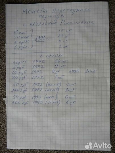 Монеты переходного периода и начальные Российские