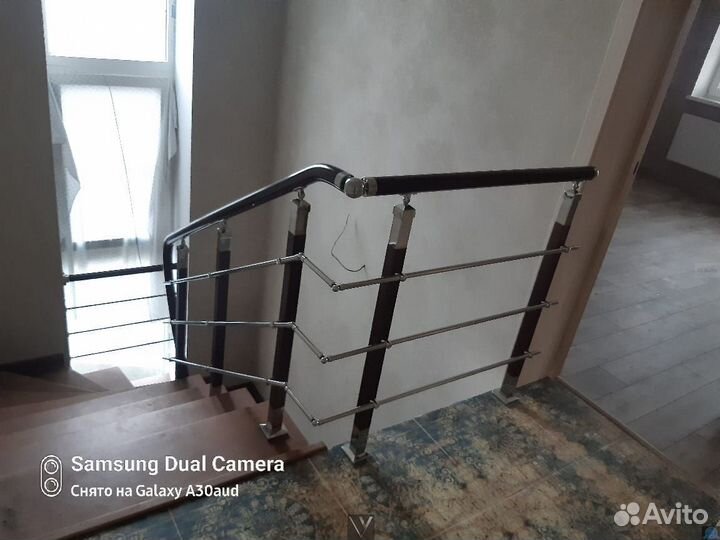 Перила из нержавеющей стали с пвх и стеклом