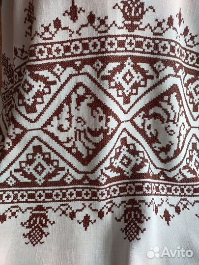 Скатерть лен Германия ручная вышивка