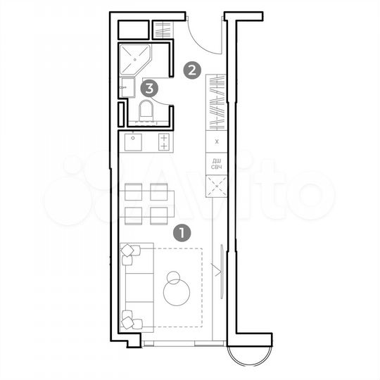 Апартаменты-студия, 23,5 м², 15/29 эт.