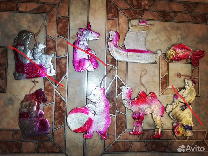 Елочные игрушки СССР картонаж