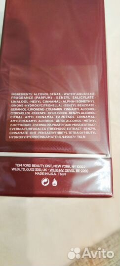 Парфюмированная вода TOM ford lost chery