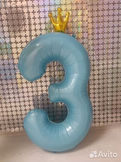 Цифра 3 шары фольгированные