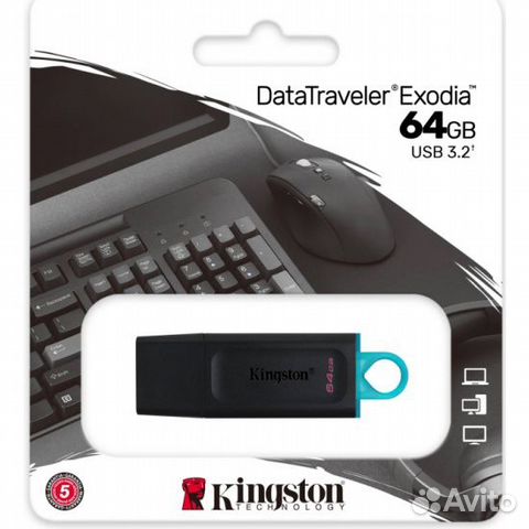 Флешка Kingston 64/128GB USB 3.2 Gen1/Type-C Новая объявление продам