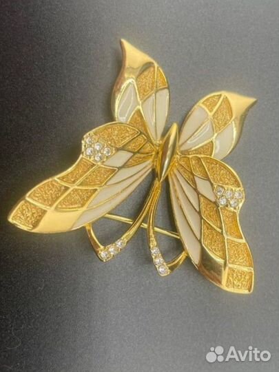 Брошь Balenciaga оригинал горячая эмаль позолота