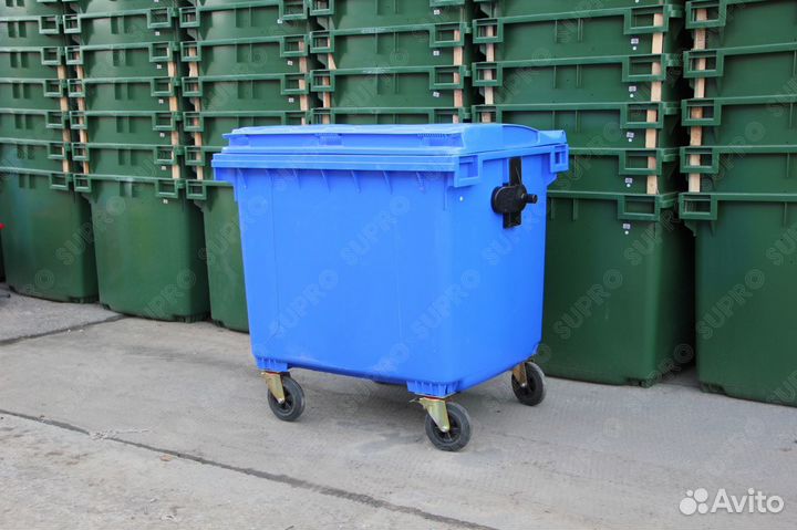 Пластиковый евроконтейнер для мусора 1100л Ш3087