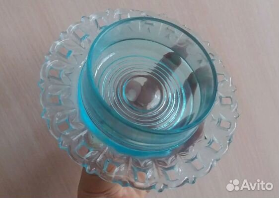 Масленка купоросное стекло винтаж СССР