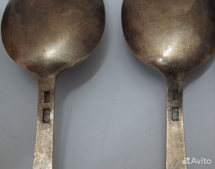 Кофейные ложки Эмаль серебро 875 пробы