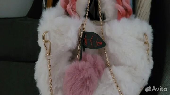 Сумка кросс-боди для девочек, меховая