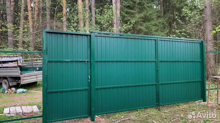 Ворота с калиткой распашные