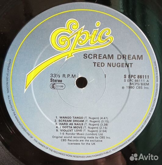 TED nugent 1980 Scream Dream