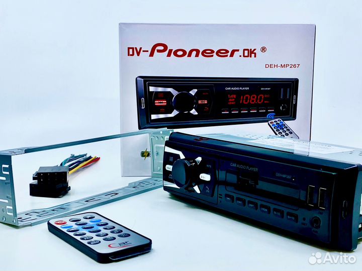 Магнитола Pioneer 1DIN с Bluetooth + пульт