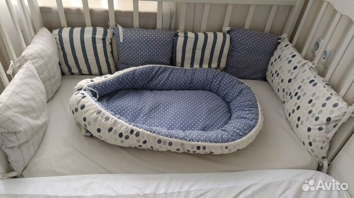 Кокон-гнёздышко, подушки бортики,одеяла, матрасик