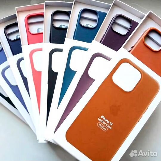 Чехол на iPhone 11/12/13/14/15 кожаный всех цветов